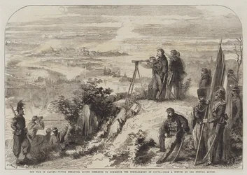 Der Krieg in Neapel, Victor Emmanuel gibt Befehle zum Beginn der Bombardierung von Capua